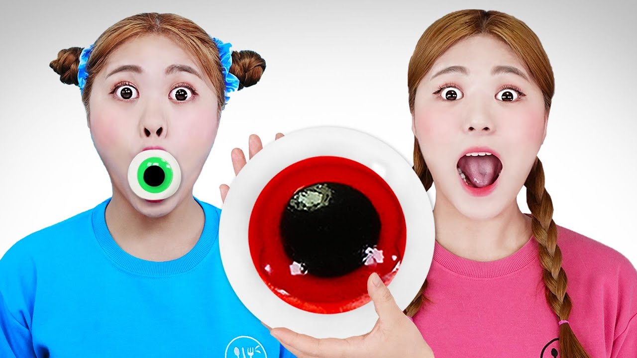 Mukbang Big Food VS Small Food Challenge! Giant Eyeballs Homemaden Jelly Gummy by HIU 하이유