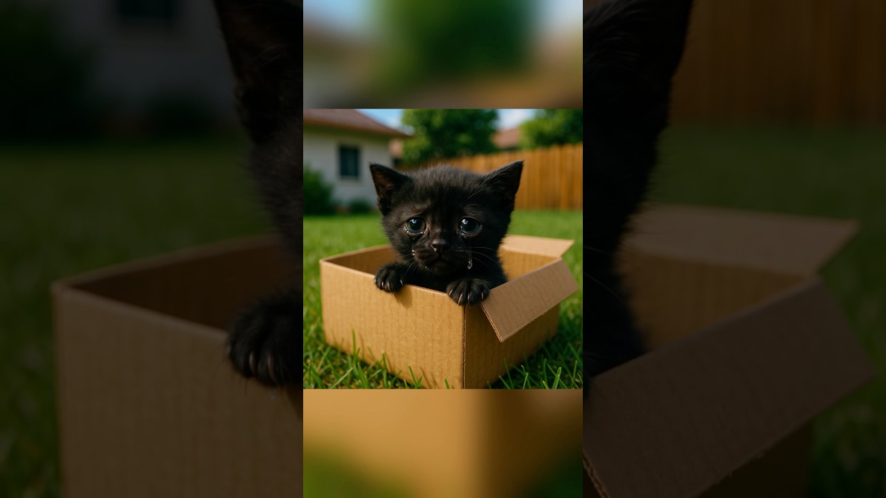 The black kitten was abused and unwanted. 💔😢 