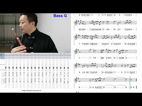 《A Sigh Of The Maid Xiang ling》staff notation video Bass G D key F key dizi cover 叹香菱 动态乐谱  竹笛