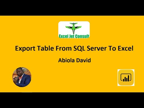 How To Export Table From SQL To Excel