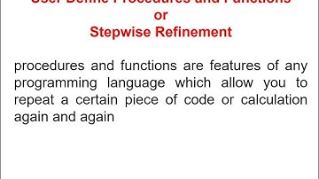 User Define Procedures and Functions in Pseudocode
