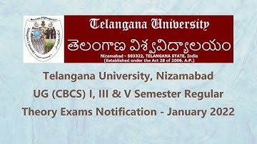 Telangana University UG (CBCS) 1st, 3rd, 5th Sem Exams Notification - January 2022