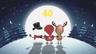 Christmas 60 seconds countdown timer - Snowman, Santa and Rudolph dancing Jingle Bells