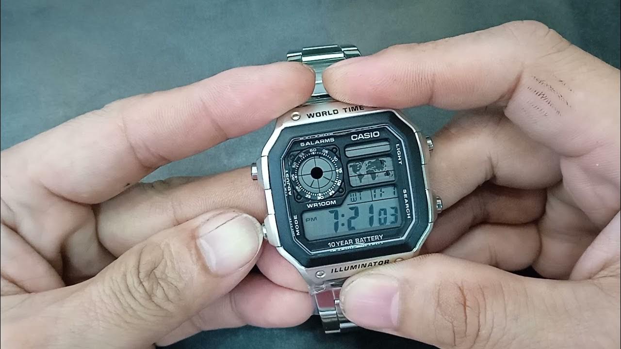 set time date and alarm timer stopwatch setting AE 1200 world time (tagalog) YouTube