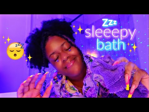 ASMR 😴✨- A Sleepy Bath Before Bed 🫧🛁🧼 For A DEEP Sleep..💜💤)