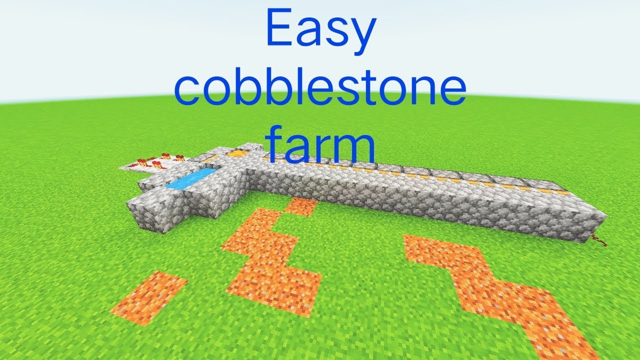 Easy cobblestone farm for Bedrock/MCPE 124 cobblestone per hour YouTube