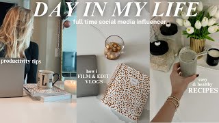 WORK DAY VLOG! (my wfh routine, productivity tips, creating content + influencer work)