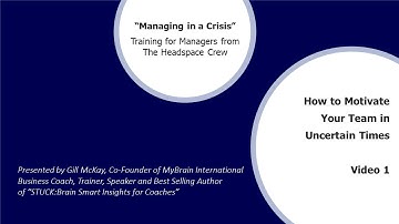 How to Motivate Your Team in Uncertain Times (video 1 of 3) - Intrinsic and Extrinsic Motivation