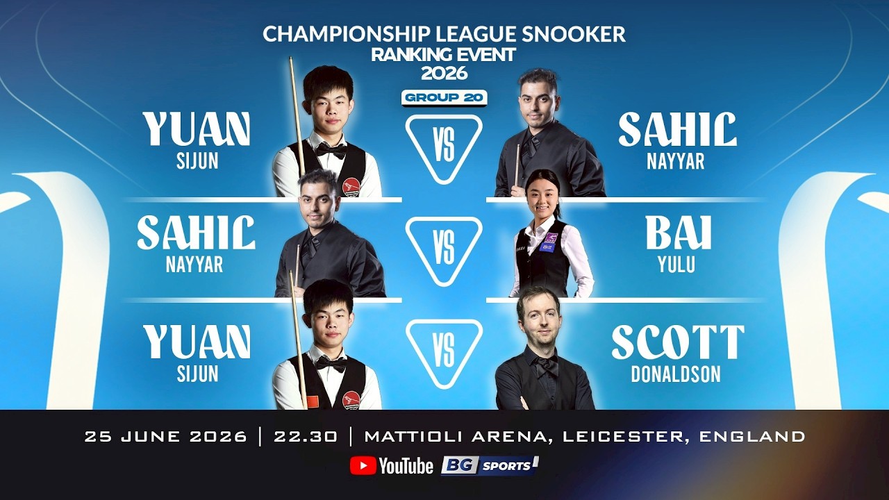 LIVE🔴 : Championship League Snooker Ranking Event 2026 – Group 20 Session 2 | 25.06.26