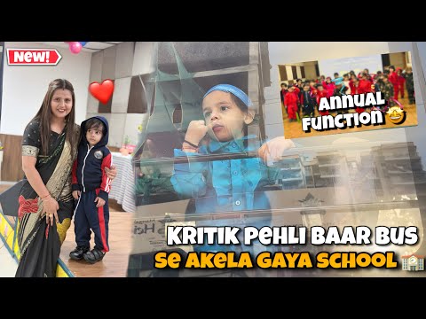 Kritik pehli baar bus se Akela school gaya 🚌🎒 @thekritikvlogs​