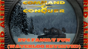 Command And Conquer Red Alert Skirmish 2v4 Hard (Waterloo Revisited) RTS Co-op Gameplay PC