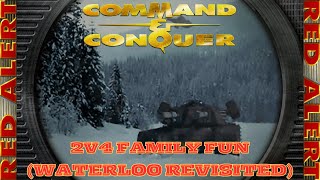Command And Conquer Red Alert Skirmish 2v4 Hard (Waterloo Revisited) RTS Co-op Gameplay PC