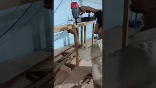 sofa set frame making  sofa wood structure making with pneumatic stapler gun Indian Carpenter work