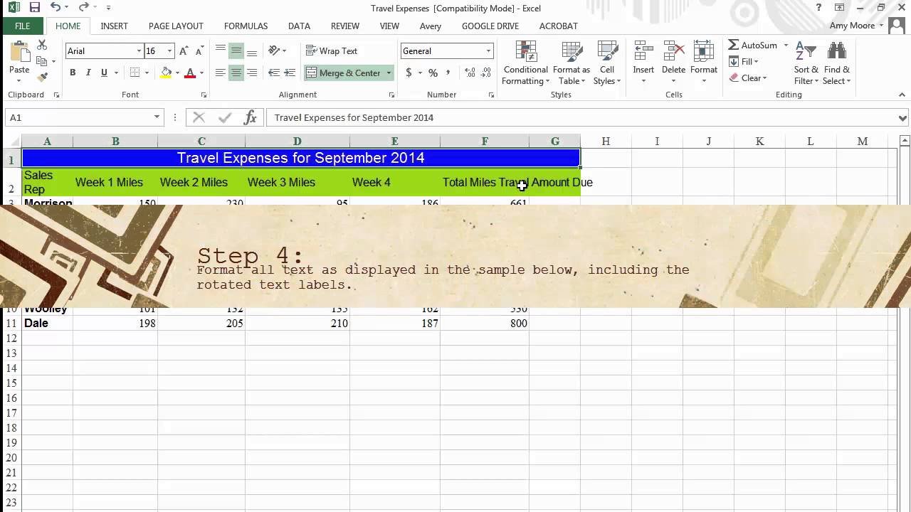 travel spreadsheets