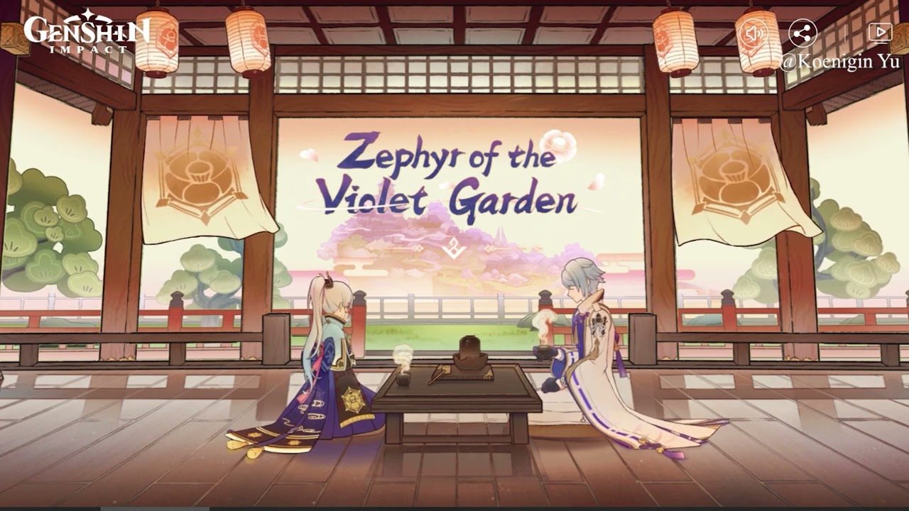 BGM Ayato Theme Extended 30min | Zephyr of the Violet Garden Event Music | Genshin Impact