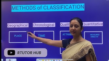 Geographical, Chronological, Quantitative, Qualitative Classification | Dr. Ruchi Khandelwal