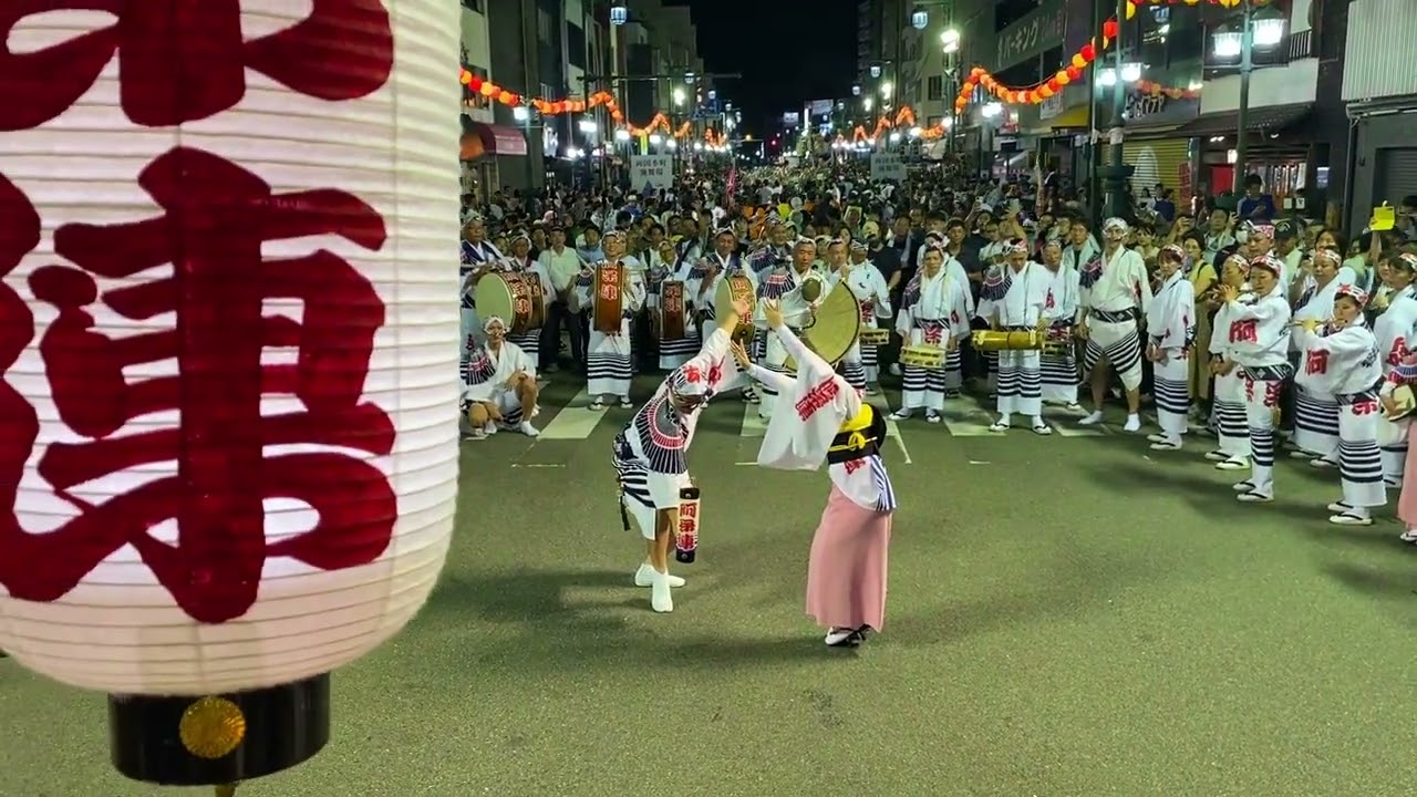 [徳島阿波おどり 2024] 阿呆連 両国橋北詰交差点 輪踊り ノンカット動画