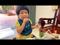|731| Chiều chiều 3 Na ngồi trước nhà bà ngoài ăn cơm nhộn nhịp thấy thương | Trần Tiên JP Family