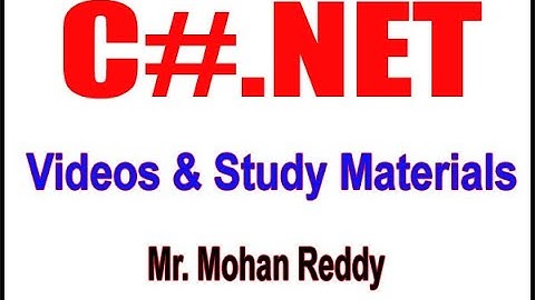 .Net Videos | C#.Net Videos | Session - 35: Windows Forms Controls | by Mohan Reddy