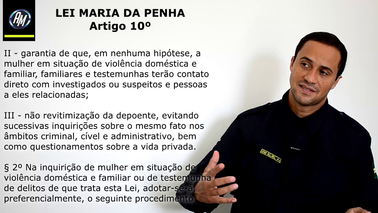 Vídeo aula, Lei Maria da Penha artigo 10 (Parte 6)
