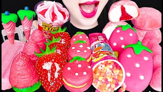Asmr Pink Cake Pop Tanghulu Ice Cream 핑크 케이크팝 탕후루 아이스크림 먹방 Mukbang, Eating