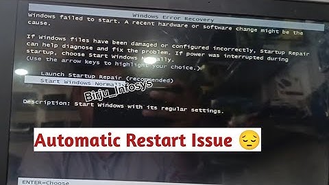 How to Fix A PC That Keeps Restarting Again And Again Automatically - Solution For Windows 7/10#pc