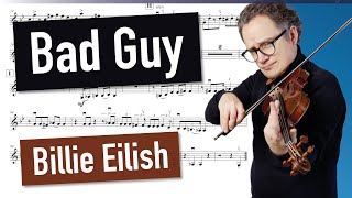 Bad Guy Billie Eilish - Violin Cover | Violin Sheet Music | Piano Accompaniment