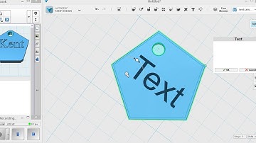 123D Design Basic - Name Tag 2 - Hole and Letters