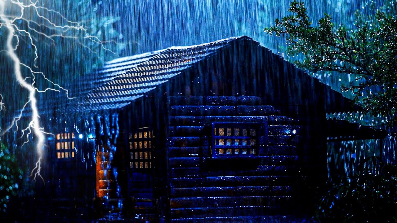 😪😪 Lluvia Relajante Para Dormir - Sonido De Lluvia y Truenos en Techo ...