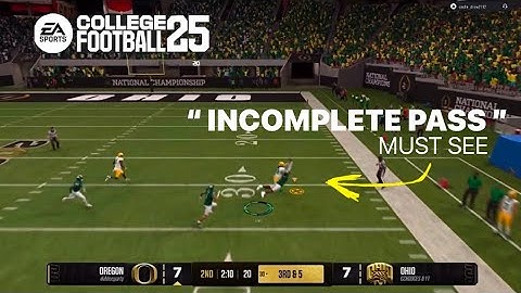 (NEW) COLLEGE FOOTBALL 25 - User Stick Incomplete Pass on Defense (one play)