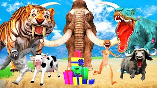 Giant Tiger Mammoth Elephant Cow Buffalo Gorilla Lion vs Zombie Dinosaur Choose The Right GIFT Box