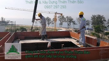 Đổ bê tông vách tầng áp mái công trình tại Phố Biển Ocean Dunes Phan Thiết