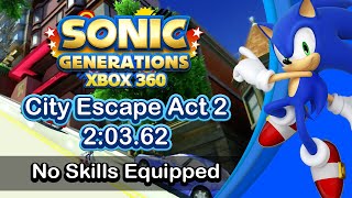 Sonic Generations City Escape Act 2 Speedrun 2:03.62 (Basic run, No skills)