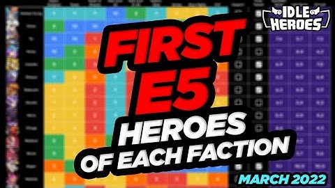 OLD First E5 Heroes to Build in Idle Heroes March 2022