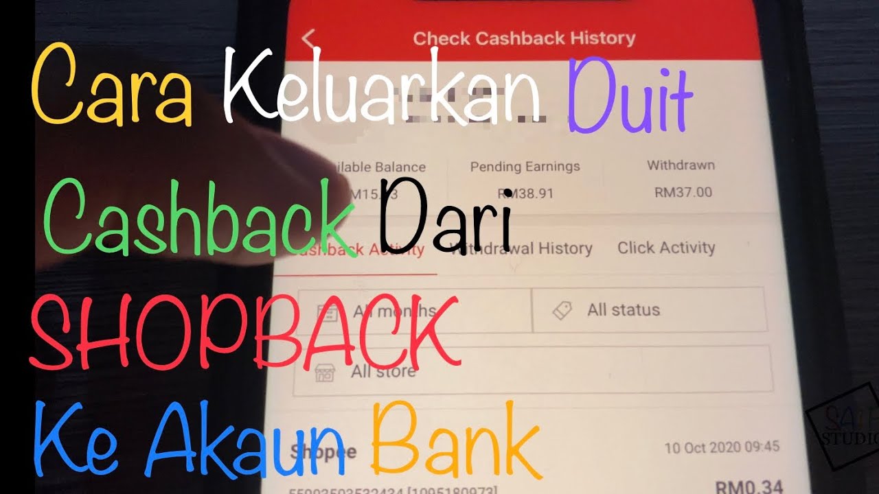 Cara Tunaikan Duit Cashback Shopback Ke Akaun Bank Youtube