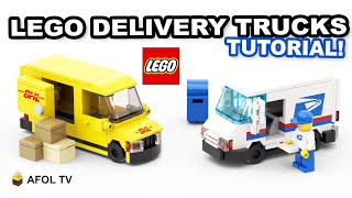 EASY LEGO Delivery Vehicles Tutorial (DHL & USPS Postal Truck) - How to Build a LEGO Delivery Truck