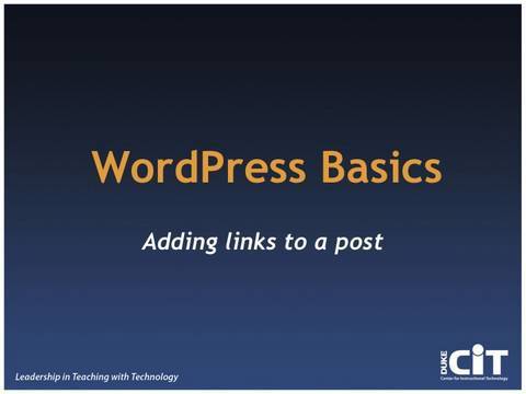 WordPress Basics - Adding links to a post