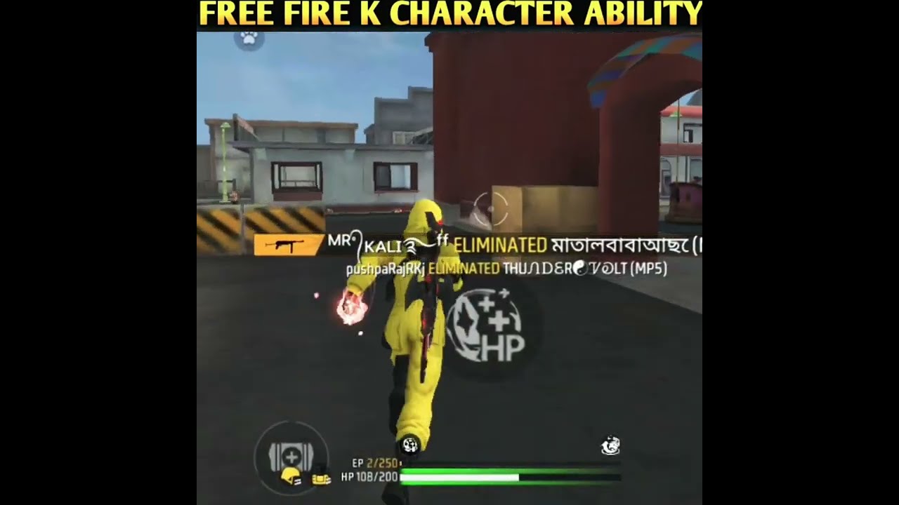 FREE FIRE K CHARACTER ABILITY | K CHARACTER ABILITY FREE FIRE | K CHARACTER IN FREE FIRE 