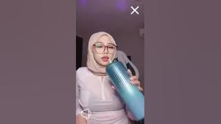 Live 💋 Hijab Cream T*K3D BUL3T TWERKING