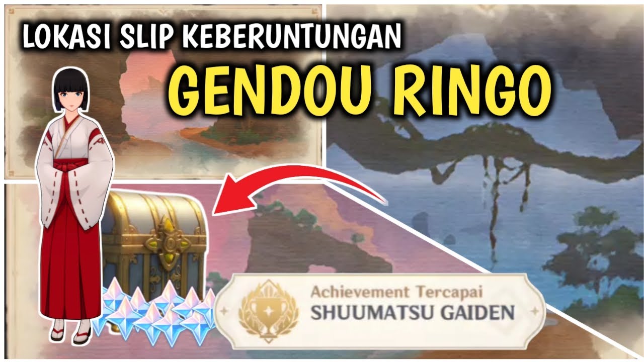 Hidden Quest Lokasi Slip Keberuntungan Aneh Gendou Ringgo - Genshin ...