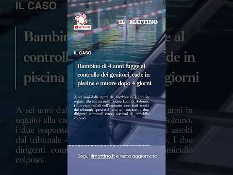 Video Bambino di 4 anni fugge al controllo dei genitori, cade in piscina e muore dopo 4 giorni di agonia