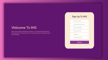 Login and Signup page of Inventory Management System