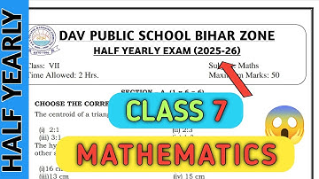Dav class 7 mathematics question paper of half yearly exam | mid term | Dav paper Zone | 2025-26 |