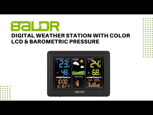 BALDR Digital Color Weather Station Wireless Indoor/Outdoor