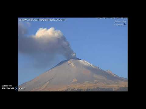 Gran fumarola del Popocatepetl hoy 21 de Octubre del 2017 a las 8:31 am