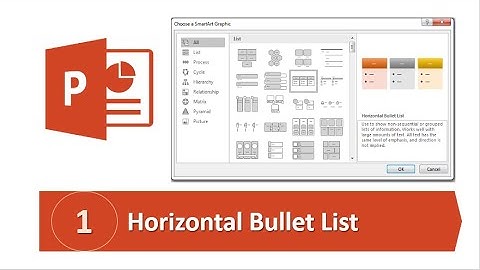 Horizontal Bullet List Microsoft PowerPoint