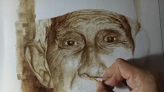 Download Lagu Most Detailed Coffee Painting / Realistic Portrait / coffee on paper MP3