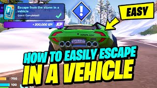 How to EASILY Escape from the STORM in a Vehicle & Get Air Time and Land in Water - Fortnite Quest