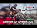 Demir korkuluk, küçük çocuğun koluna saplandı