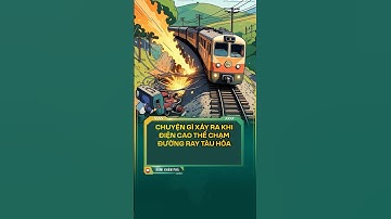 Điều gì xảy ra khi dây điện rơi ray xe lửa? ⚡️🚂 #shorts #dien #duongray #nguyhiem #thuc_te #canhbao